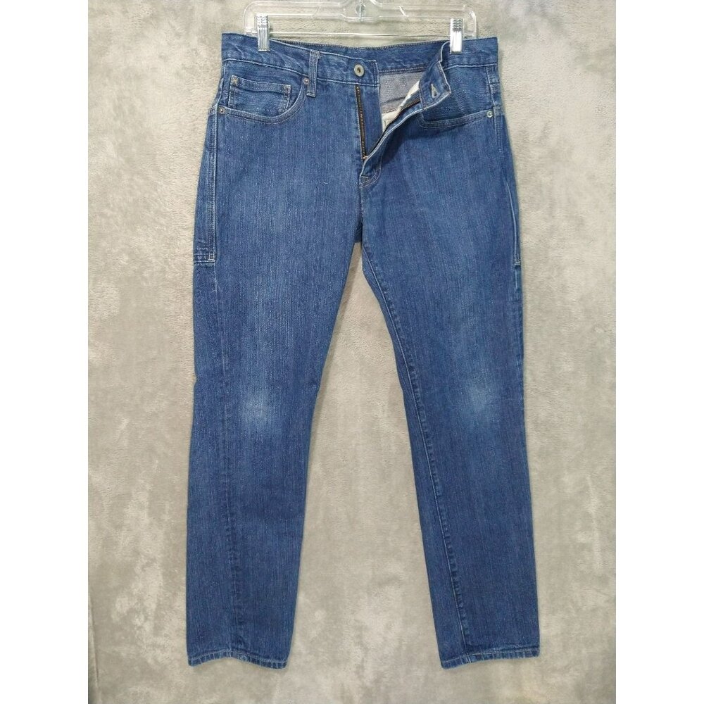 Levis 511 Jeans Mens 34x34 Blue Denim Skinny Fit Mid Rise Multi Pocket Dark Wash